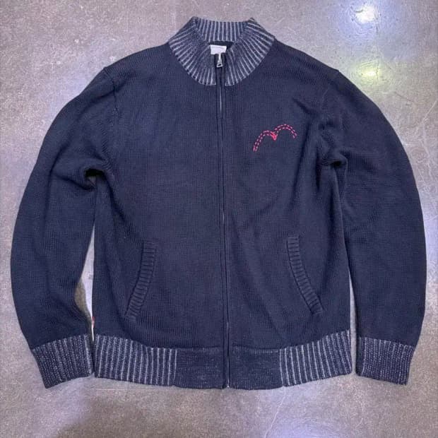 리바이스 타입원 스티치 라인 헤비 니트 집업 M