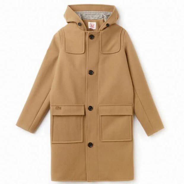 라코스테 플레인 더블 후드 코트 카멜 L