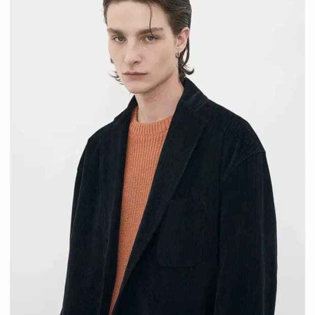 파르티멘토 코듀로이 블레이저 자켓 블랙 L