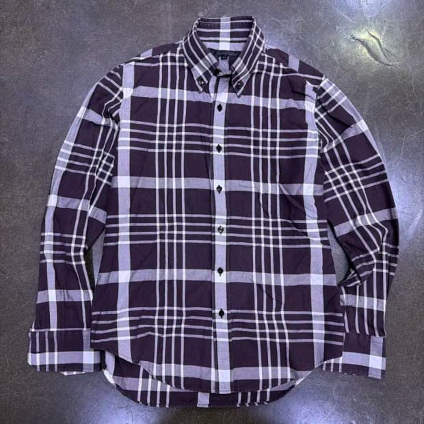 솔리드옴므 클래식 노바 체크 버튼다운 셔츠 105