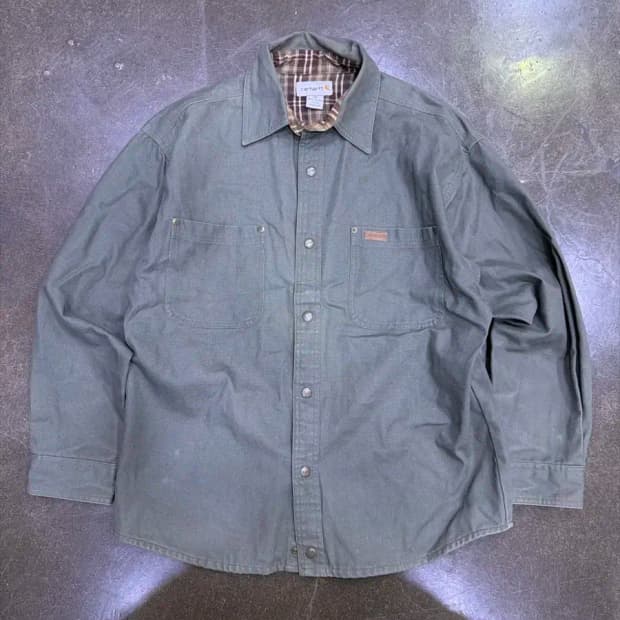 칼하트 S96 셔츠 자켓 셔켓 워크셔츠 셔켓 모스그린 M