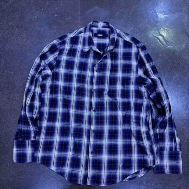 엘무드 체크 패턴 빅 커프스 셔츠 48