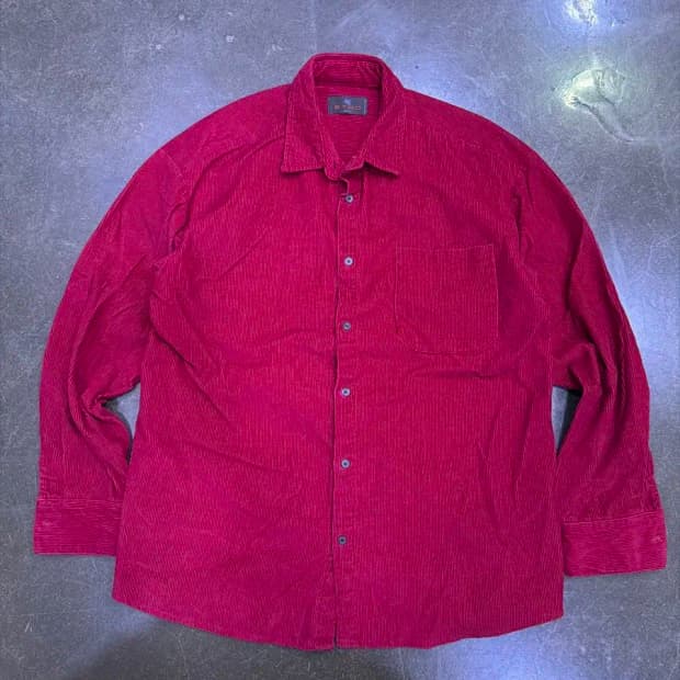 ETRO 에트로 코듀로이 셔츠 버건디 48
