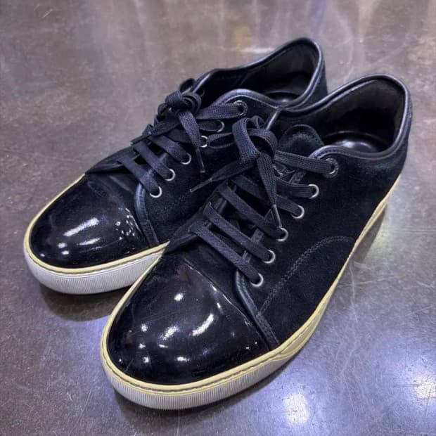 랑방 벨루어 스웨이드 스니커즈 블랙 5 사이즈 240