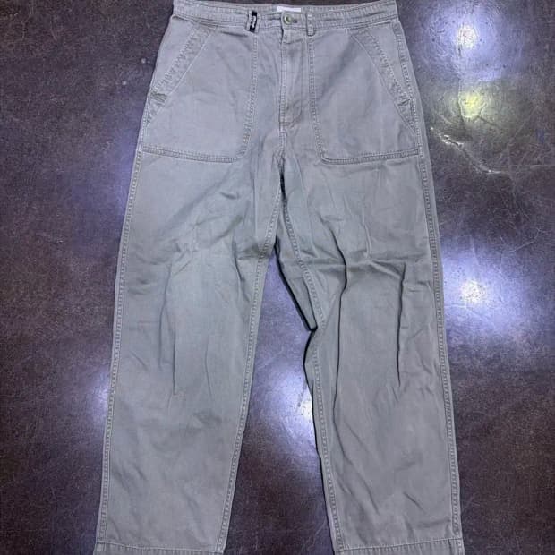 커버낫 빈티지 퍼티그 팬츠 워싱 올리브 L