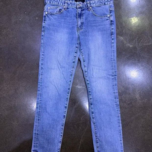 피스워커 중청 워싱 뉴크롭 슬림핏 데님팬츠 34