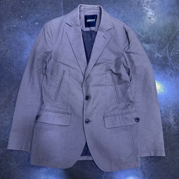 DKNY 코튼 캐쥬얼 싱글 블레이저 자켓 브라운 S