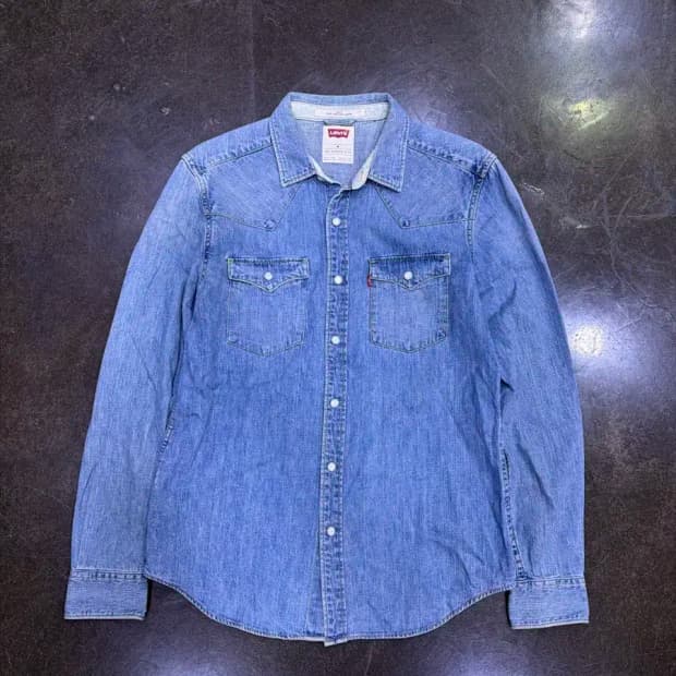 리바이스 빈티지 워싱 웨스턴 데님셔츠 남방 슬림핏 M