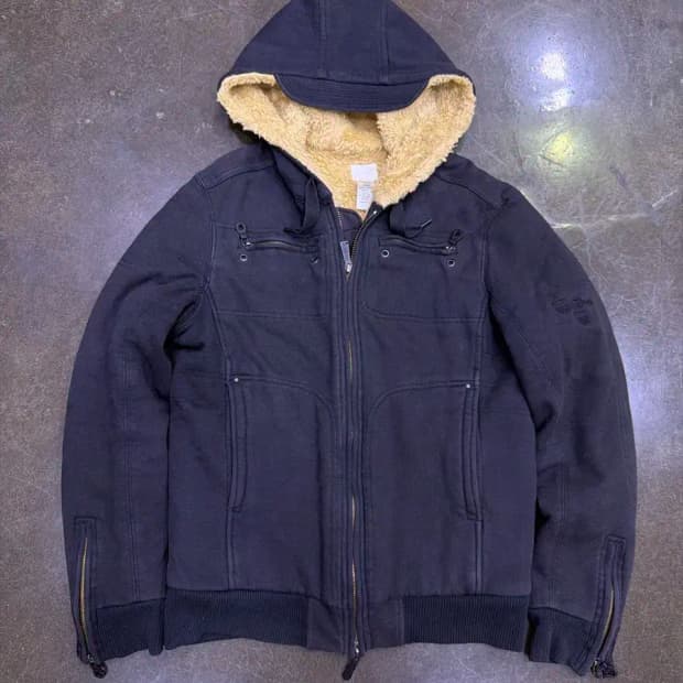 디젤 투웨이 쉐르파 퍼 후드 집업 자켓 XL