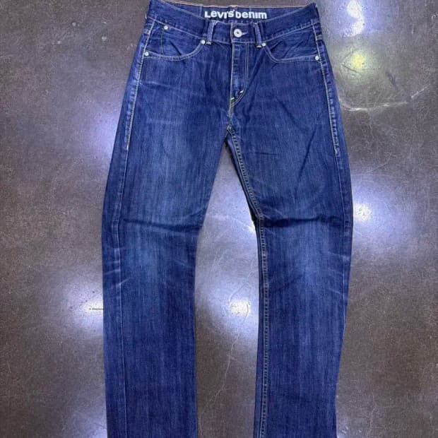 리바이스 523 스트레이트핏 워싱 인디고 데님팬츠 32