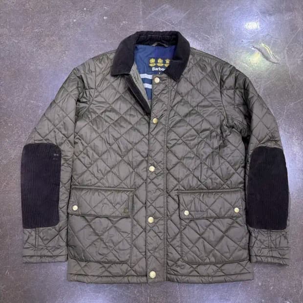 바버 디글 퀼팅 자켓 올리브 그린 M