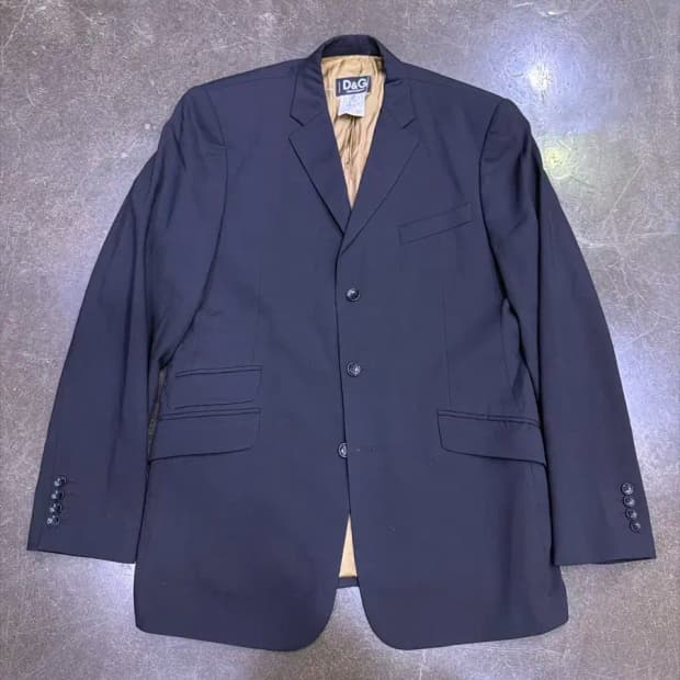 D&G 돌체앤가바나 입체 스트라이프 블랙 3버튼 블레이저 자켓 54