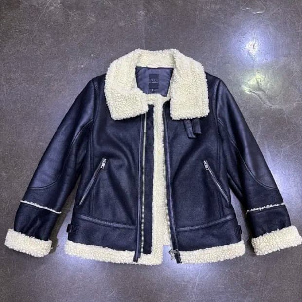 카이아크만 B-3 무스탕 자켓 블랙 L