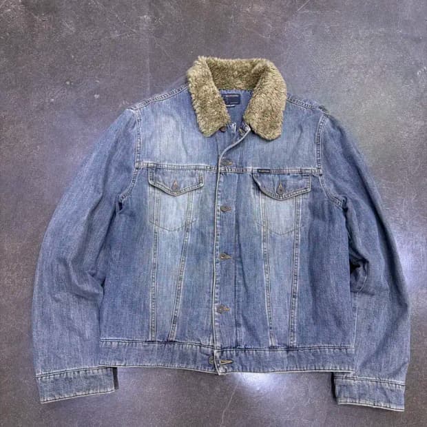 ENERGIE 에너지 쉐르파 양털 빈티지 데님자켓 XL
