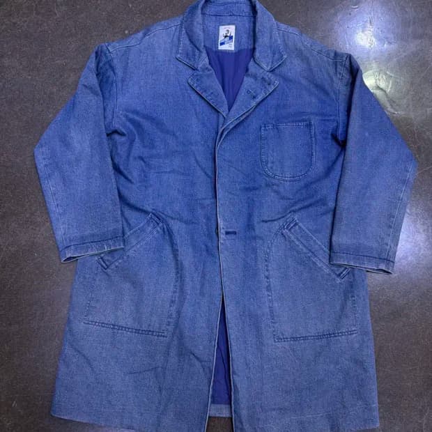 어나더오피스 데님 코트 워싱 청자켓 L