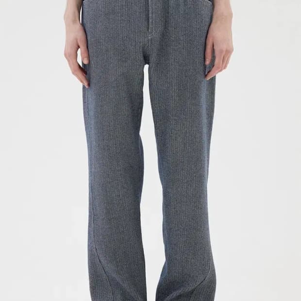 애프터프레이 스트레이크 오블리크 니팅 진 L