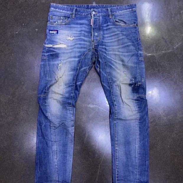 디스퀘어드2 블루탭 빈티지 타이디 바이커진 데님팬츠 52