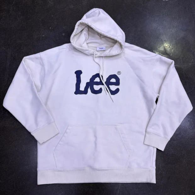 LEE 리 후드티 로고 아이보리 후디 L
