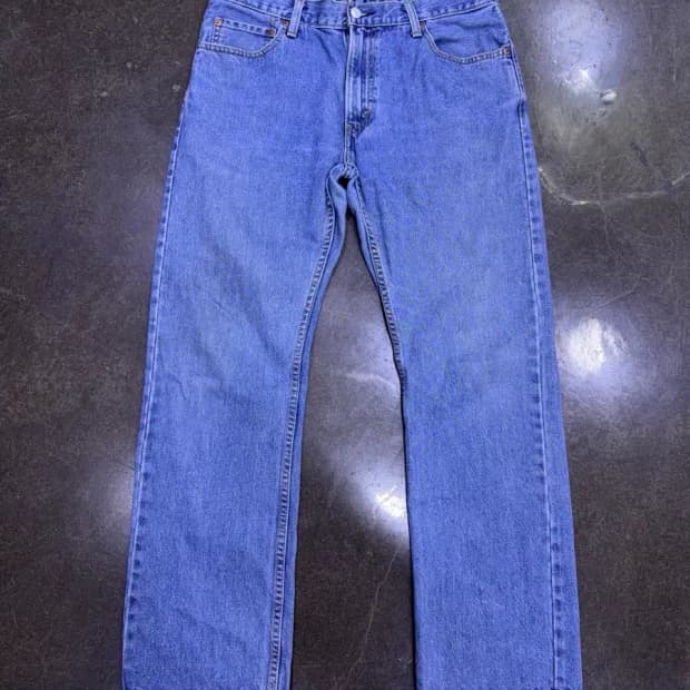 리바이스 505 레귤러 스트레이트핏 00's 워싱 데님팬츠 33