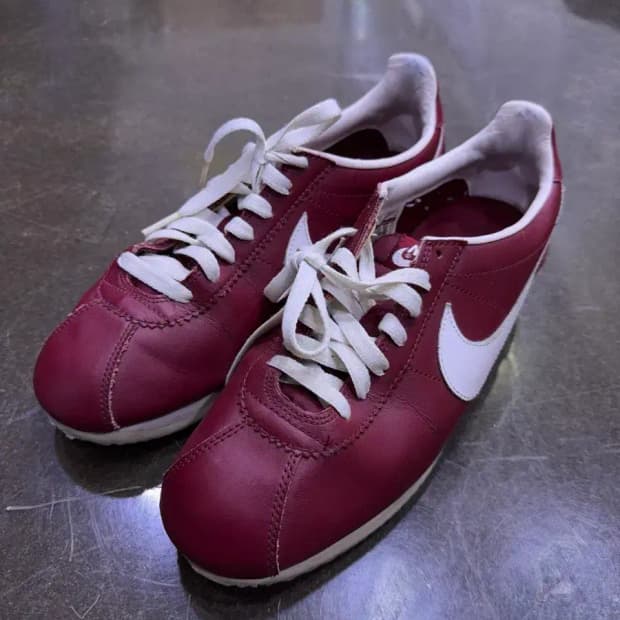 나이키 클래식 코르테즈 가죽 레더 버건디 화이트 스니커즈 275