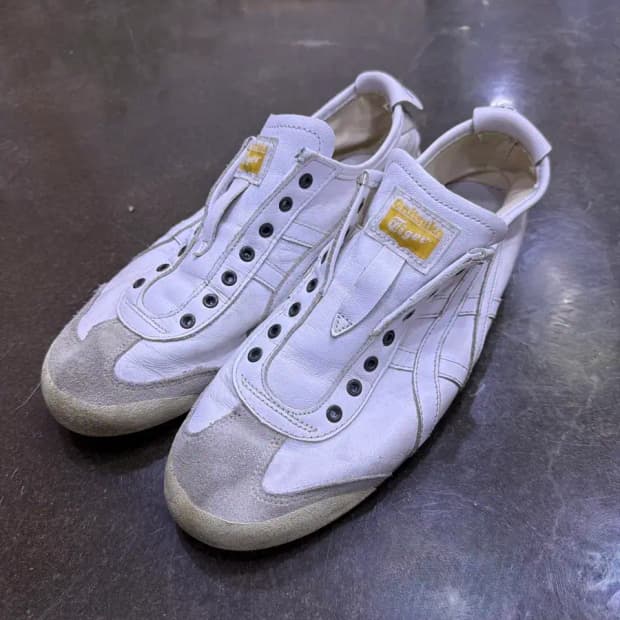 오니츠카타이거 멕시코66 슬립온 화이트 옐로우 275