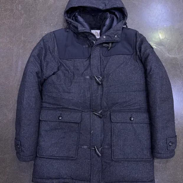 노스페이스 넬슨 더플코트 떡볶이 덕다운 패딩점퍼 그레이 100