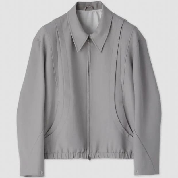 쿠어 울 절개라인 블루종 자켓 모카 그레이 M