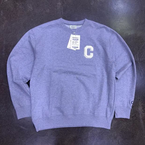 커버낫 부클 C로고 맨투맨 스웻셔츠 그레이 M