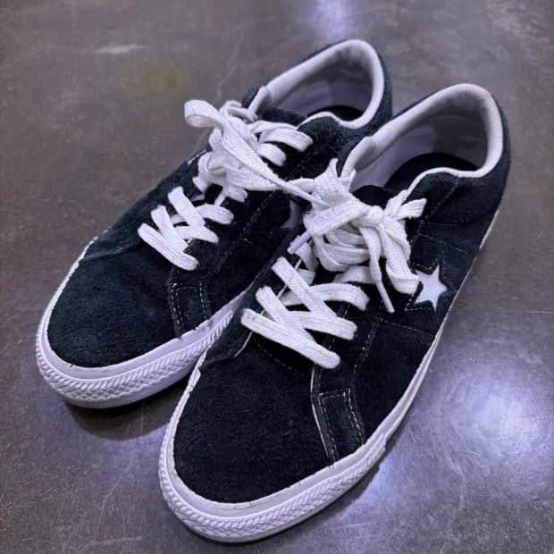 컨버스 원스타 로우 스웨이드 스니커즈 블랙 255