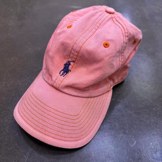 폴로 골프 랄프로렌 포니 자수 볼캡 오렌지 모자