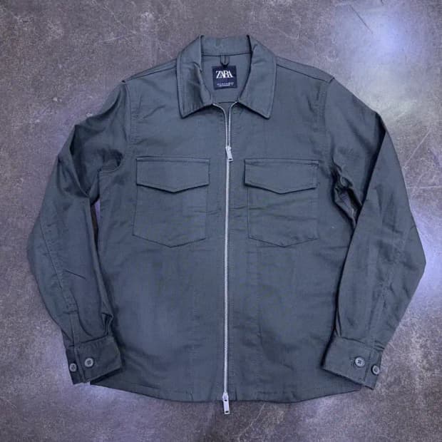 자라 워크자켓 셔츠 자켓 2way 집업자켓 올리브 S
