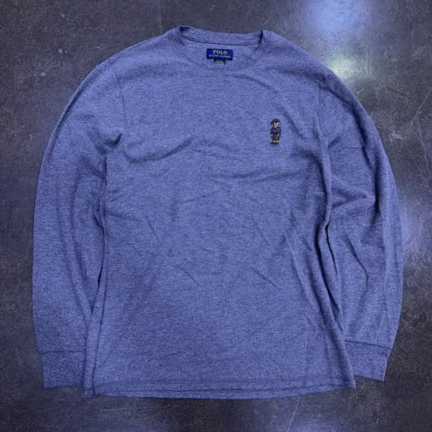 폴로 랄프로렌 폴로베어 자수 와플 긴팔 티셔츠 그레이 L