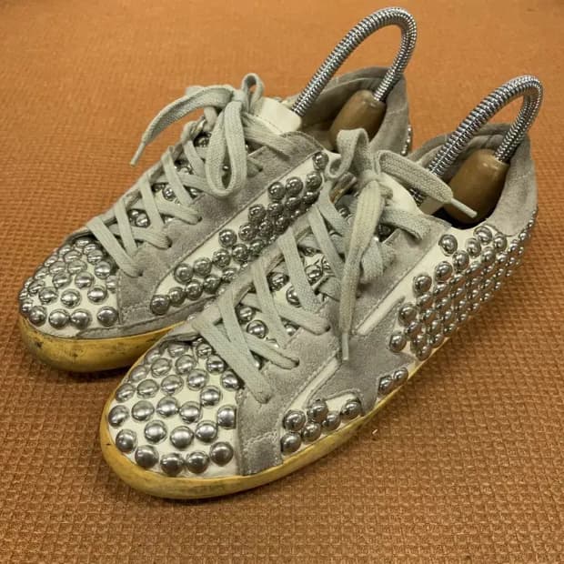 골든구스 슈퍼스타 찡 실버 스니커즈 신발 36 G08404