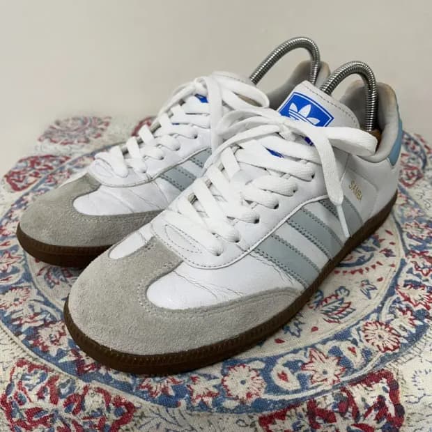 아디다스 삼바 OG 코어 화이트 헤일로 블루 스니커즈 250 E00277
