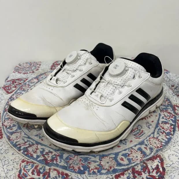 아디다스 우먼스 화이트 보아캡 골프화 운동화 230 E00317