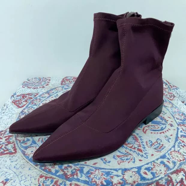 자라 ZARA 버건디 삭스 부츠 250 E00360