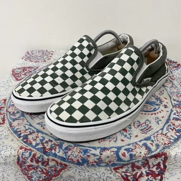 반스 슬립온 체커보드 그린 스니커즈 신발 280 E00412