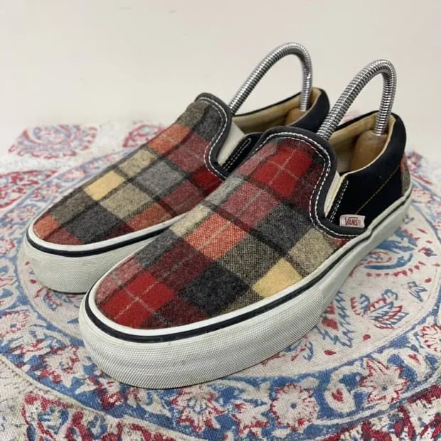 반스 x 펜들턴 체크 에스닉 슬립온 US5 E00781