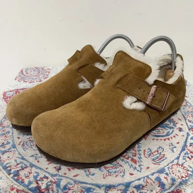 버켄스탁 런던 시어링 스웨이드 가죽 다크티 245 E00937