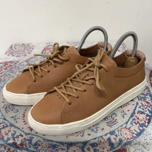 팀버랜드 브라운 가죽 여자 스니커즈 UK3 E01306