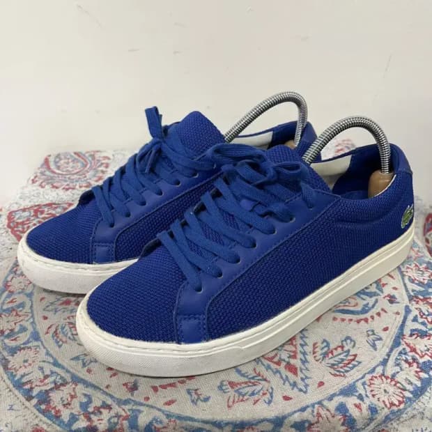 라코스테 캐주얼 블루 스니커즈 운동화 UK7 E01331