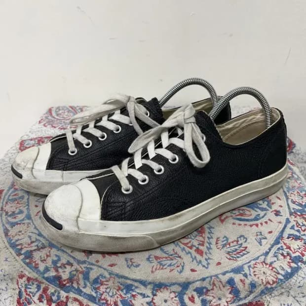 컨버스 잭퍼셀 레더 로우 블랙 스니커즈 245 E01647