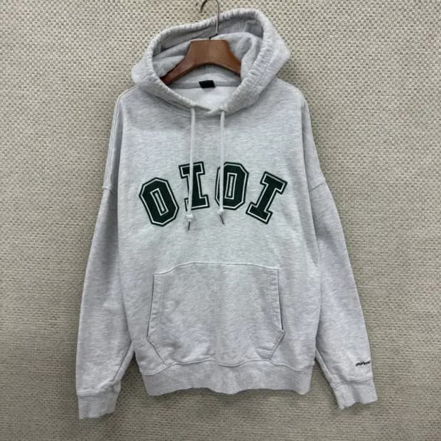 oioi 오아이오아이 멜란지 빅로고 오버핏 후드티 100 D06404