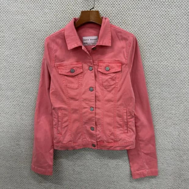 자라 ZARA 핑크 여자 트러커 자켓 85 D06405
