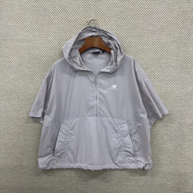 뉴발란스 홑겹 나일론 반집업 후드 반팔티 90 D06469