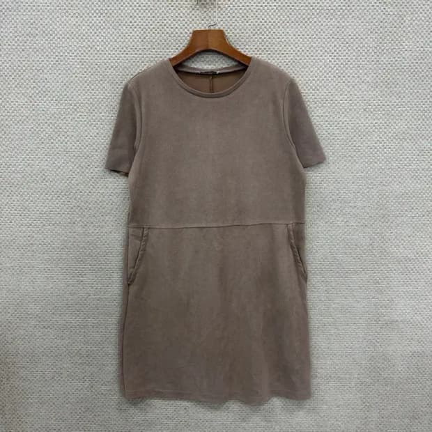 자라 ZARA 스웨이드 반팔 롱 원피스 95 D06944