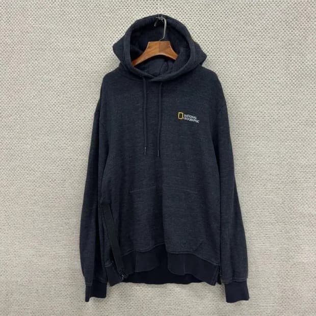 내셔널지오그래픽 사이드지퍼 자수로고 후드티 105 D07476