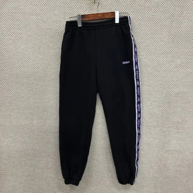 널디 사이드라인 블랙 조거팬츠 S D08056