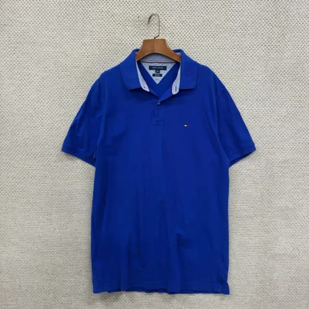 타미힐피거 캐주얼 블루 반팔카라티 105 D08037