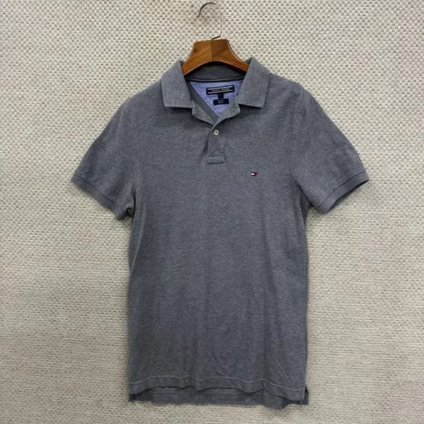 타미힐피거 자수로고 슬림핏 반팔카라티 90 D08152